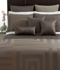 Hotel Collection Columns Full/Queen Duvet Cover Brown/Grey