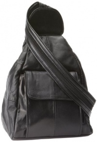 Embassy Solid Genuine Lambskin Leather Hobo Sling/Backpack Purse