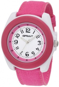 Sprout Women's ST/2027DPDP Dark Pink Organic Cotton Strap Bamboo Dial Eco-Friendly Watch