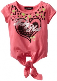 Baby Phat - Kids Girls 2-6X Print Tee With Tie, Pink Glow, 4T