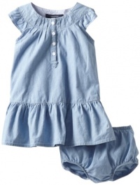 Nautica Baby-girls Infant Dress, Chambray, 24 Months