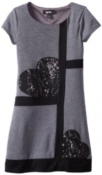 Amy Byer Girls 7-16 Sequin Heart, Gray, 16