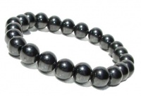 Magnetic Hematite Round Bead Bracelet - 7.5