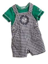 GUESS Kids Boys Baby Shortall Set (0 - 9m), GREEN (3/6M)