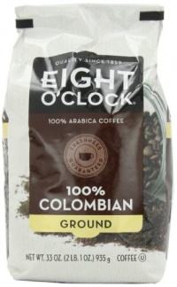 Eight O'Clock Coffee, 100% Colombian Ground, 33-Ounce Bag