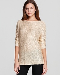 Dripping with dazzling sequins, this effortless DKNYC sweater presents your everyday style a wealth of golden opportunities.