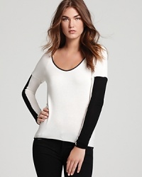 Make a bold statement with this perfectly on-trend color blocked Townsen top.