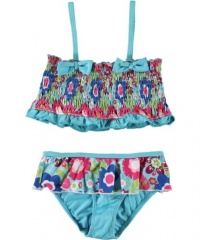 Pink Platinum Floral Profusion 2-Piece Bikini (Sizes 2T - 4T) - turquoise, 3t