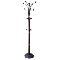 ORE International R685CH Six Foot Wood and Chrome Coat Rack Cherry Finish