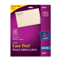 Avery Easy Peel Clear Return Address Labels for Ink Jet Printers, 2/3 X 1.75-Inches, Pack of 600 (18695)