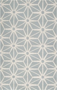 Surya Fallon Jill Rosenwald Geometric Flatweave Area Rug, 3-Feet 6-Inch by 5-Feet 6-Inch, Cloud Blue/White