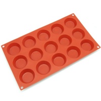 Freshware 15-Cavity Mini Cheesecake, Pudding, Tart, and Muffin Silicone Mold and Baking Pan