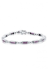 Effy Jewlery White Gold Ruby and Diamond Bracelet, 3.21 TCW