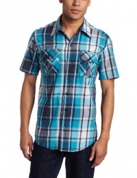 Burnside Men's Cake Short Sleeve Plaid Woven Shirt