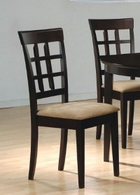 Coaster Contemporary Style Dining Chairs, Cappuccino Wood Finish, Set of 2