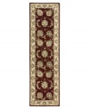 Expand beyond the standard borders of the room-size rectangle with the Nourison 2000 area rug collection. Boasting chic sophistication through shimmering silk highlights and classic design, this rug features a regal ground of deepest burgundy with a tapestry-like pattern of flowers and cream border. Crafted of pure New Zealand wool.