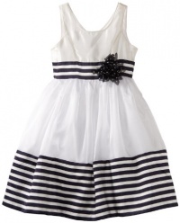 Bonnie Jean Girls 7-16 Border Stripe Dress, Blue, 8