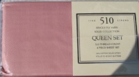 Fine 510 Linen 510 Thread Count Queen Sheets SET Pink