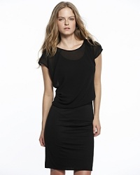 This Velvet by Graham & Spencer dress lends the breezy comfort and simplicity of a tee, rendered in a dress silhouette--sheer top accents add subtle allure to this versatile style you can wear anywhere.