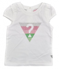 GUESS Infant Girls White Triangle T-Shirt (12M)