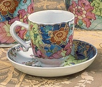 Mottahedeh Tobacco Leaf Demitasse Cup & Saucer