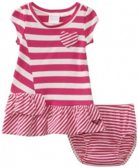 Roxy Kids Baby-Girls Infant Stay Cool Dress, Passion Pink Stripe, 12 Months