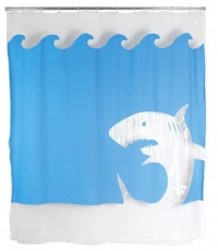 Kikkerland Jaws Shower Curtain, 72-Inch by 72-Inch