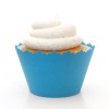 Atoll Aqua Blue Cupcake Wrapper - Set of 12 - Liners Enhance the Sprinkle, Icing, Accessories & Design of Cupcakes