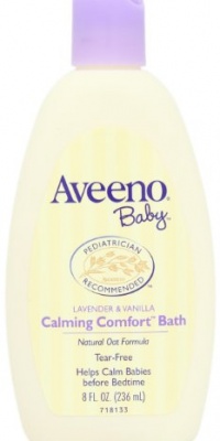 Aveeno Baby Calming Comfort Baby Bath, Lavender and Vanilla, 8 Ounce (Pack of 2)