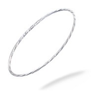 3.5 Inch Sterling Silver Bangle Diamond Cut