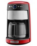 Never compromise flavor or freshness. An easy-to-read display features time since brewed and a clock with 24-hour programmable features, so you can set this early riser to greet you every morning with an enticing cup of your favorite brew. Select an auto shutoff time for peace of mind with every blend. 1-year warranty. Model KCM222.