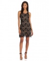 Karen Kane Women's Lace Tank Dress, Black/Nude, X-Large