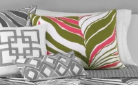 Trina Turk Tiger Leaf Standard Sham, 20 by 26-Inch, Pink/Green