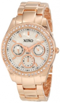 XOXO Women's XO5386  Rhinestone Accent Rose Gold Bracelet Watch