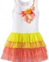 Bonnie Jean Girls 2-6X Ribbon Screen Print Tutu Dress