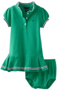 Nautica Baby-girls Infant Pique Polo Dress, Bright Green, 24 Months