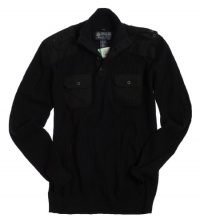 American Rag Mens 1/2 Zip Sweater - Deep Black -