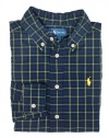 Ralph Lauren Toddler Boy's Plaid Shirt (7, Navy Multi)