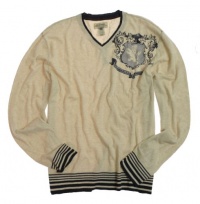 American Rag Mens V-Neck Sweater - Natural -