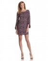 laundry BY SHELLI SEGAL Women's Printed Matte Jersey Shift Dress, Geranium Multi, 4