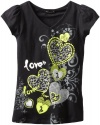 Baby Phat - Kids Girls 7-16 Love Print Tee, Black, X-Large