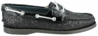 Sperry Top-Sider Women's A/O 2 Eye Lace-Up,Black Glitter/Patent,9 US