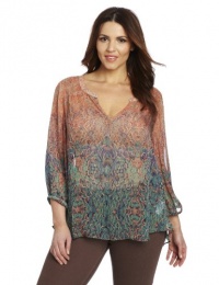 Lucky Brand Women's Plus-Size Sara Deco Royal Top