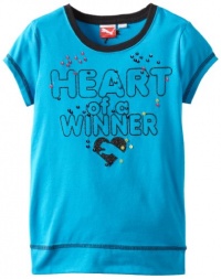 Puma-Kids Girls 7-16 Heart Of A Winner Tee, Blue Jewel, Small