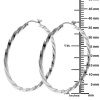 1.50 Stunning Large Round Twisted Loop Silver Hoop Earrings