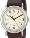 Timex Unisex T2N893 Weekender Brown Leather Strap Watch