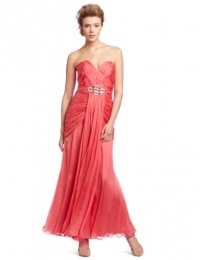 ABS Allen Schwartz Women's Strapless Sweetheart Shirred Dress