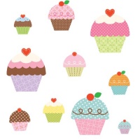 RoomMates RMK2037GM Happi Cupcake Peel and Stick Giant Wall Decals