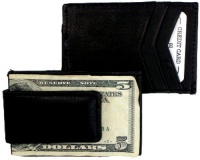 Leather Money Clip & Credit Card Holder - Style 1010R Black