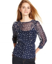 A midnight hue and a galaxy of stars make Tommy Girl's sheer top the dreamiest pick for school and beyond.